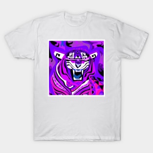 the magnificent purple tiger in flames of new year in lunar art in china T-Shirt